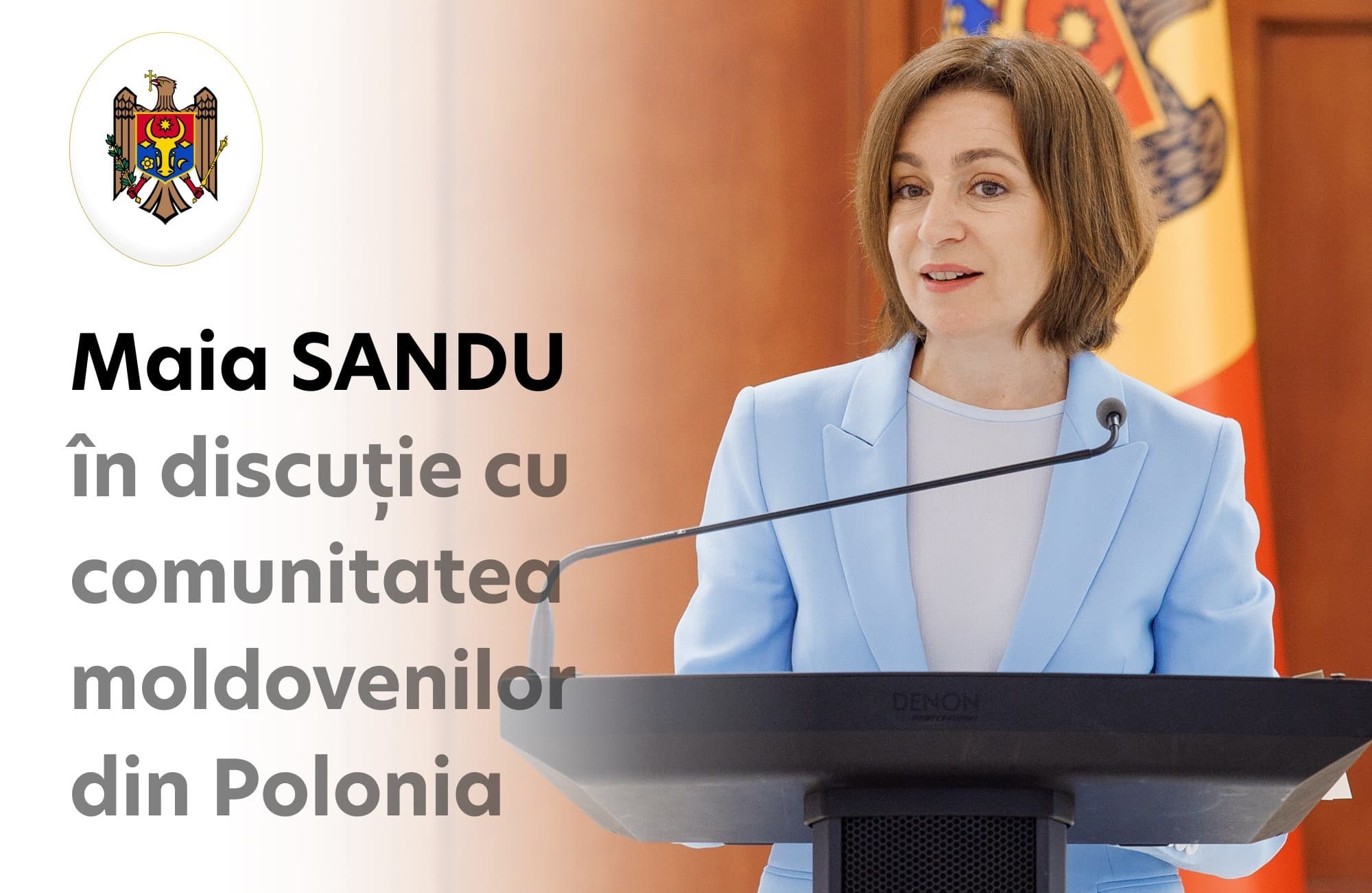 Maia Sandu invită moldovenii din Polonia la o întâlnire în Varșovia pe 7 iulie