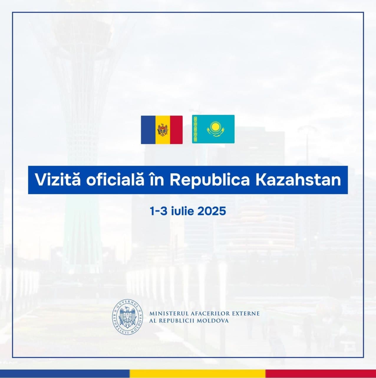 Mihai Popșoi, așteptat în următoarele zile în Kazahstan. Va participa la deschiderea oficială a Ambasadei R. Moldova la Astana