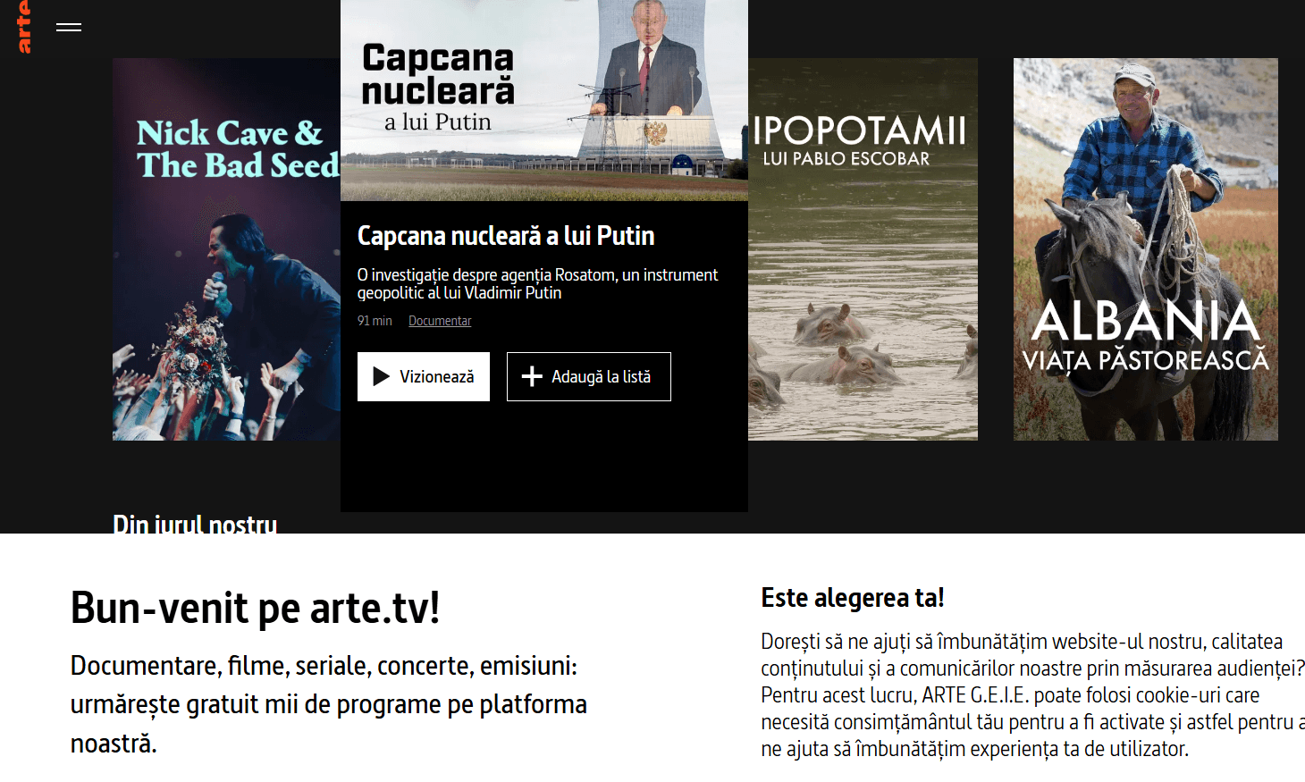 ARTE.tv - platforma europeană gratuită de streaming a ajuns în R. Moldova și România