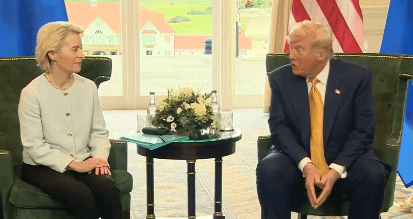 Trump şi Von der Leyen au discutat despre un acord comercial între UE şi SUA. Preşedintele american: Şanse 50-50 să ajungem la o înţelegere