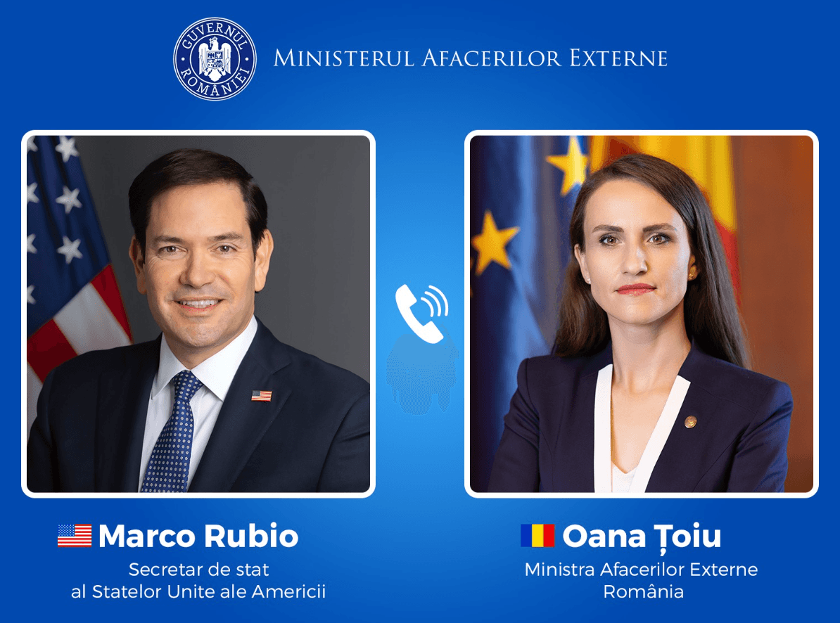 Oana Ţoiu și Marco Rubio, ddiscuții despre aprofundarea Parteneriatului România-SUA și pregătirea vizitei oficiale a președintelui Nicușor Dan la Washington