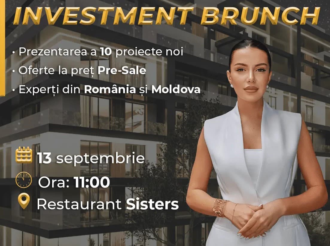 Noi oportunități de pe piața imobiliară // Investitorii și experții din domeniul imobiliar, invitați la Bucharest Investment Brunch