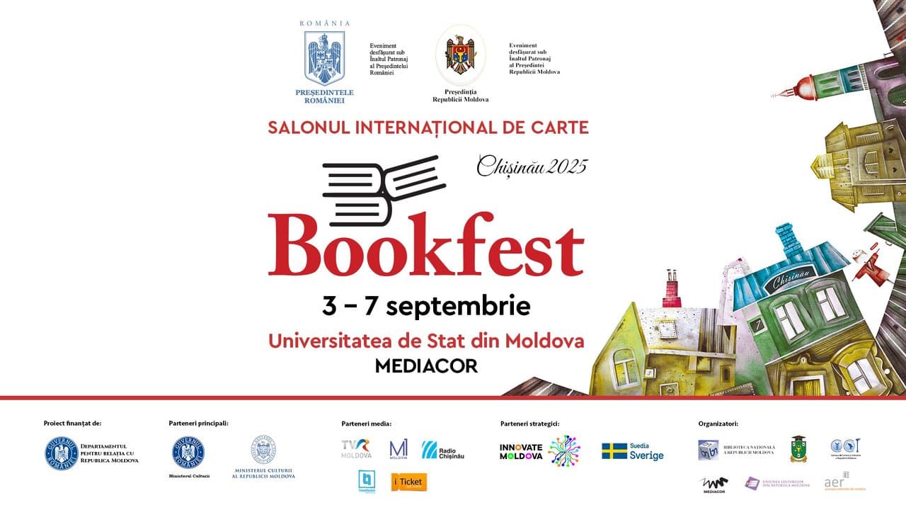 La Bookfest vin peste 30 de edituri de pe ambele maluri ale Prutului. 3 septembrie, la Mediacor