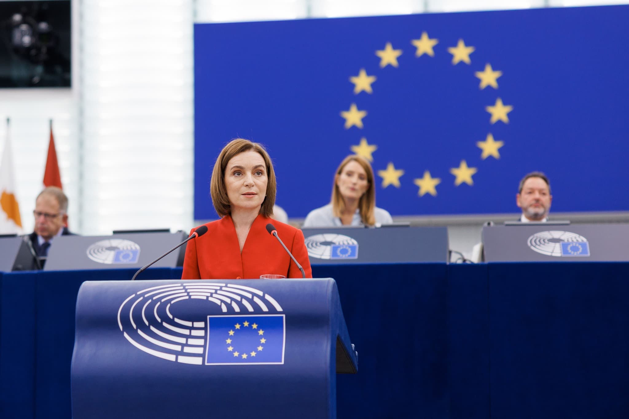 Mesajul Maiei Sandu pentru moldoveni de la tribuna Parlamentului European: Să facem pasul decisiv. Să alegem un Parlament care să ducă R. Moldova în UE