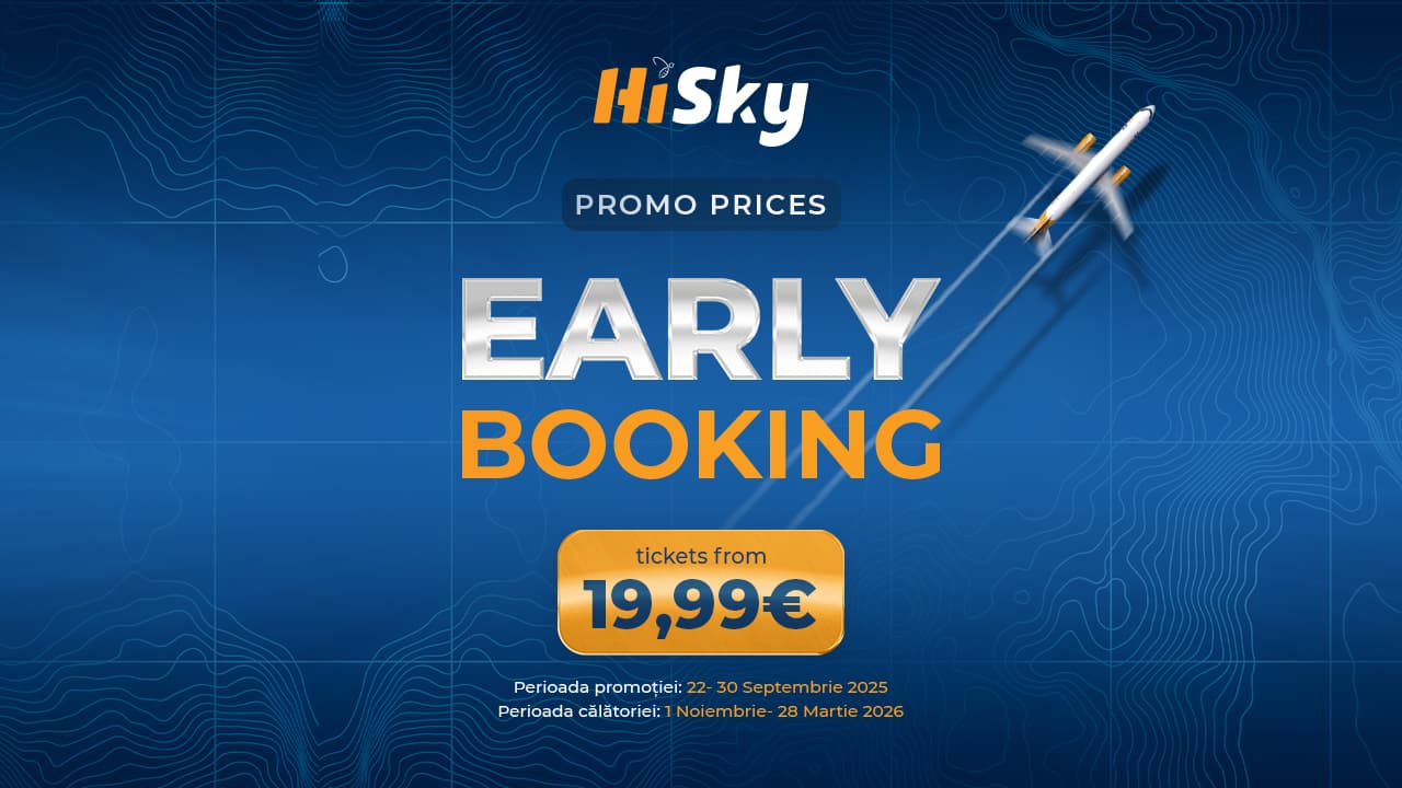 Bilete de avion de la 19,99 euro/segment. HiSky lansează campania promoțiilor de toamnă