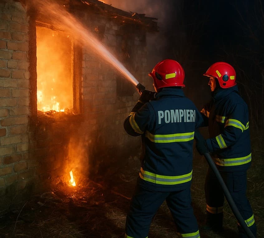 Incendiu într-o gospodărie din Briceni. Cadavrul unui pensionar, depistat de pompieri