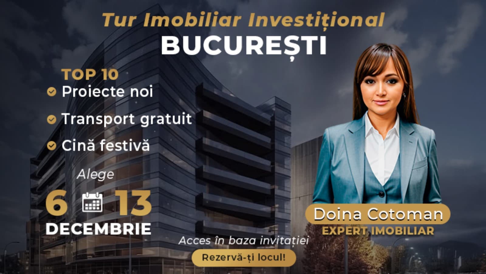 Proimobil organizează două Tururi Imobiliare Exclusive în București, dedicate investitorilor