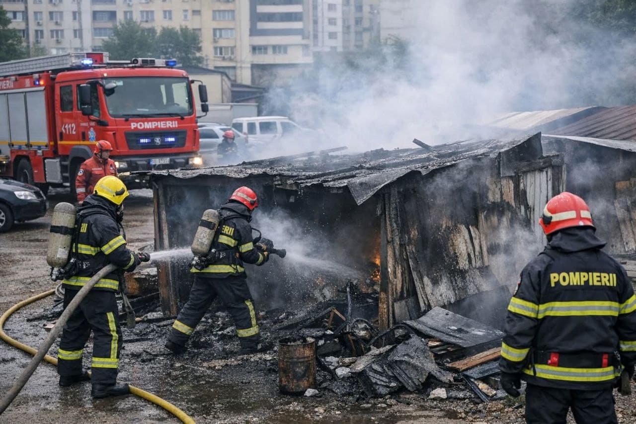 Un bărbat a ajuns la spital în urma unui incendiu produs într-o parcare din Chișinău