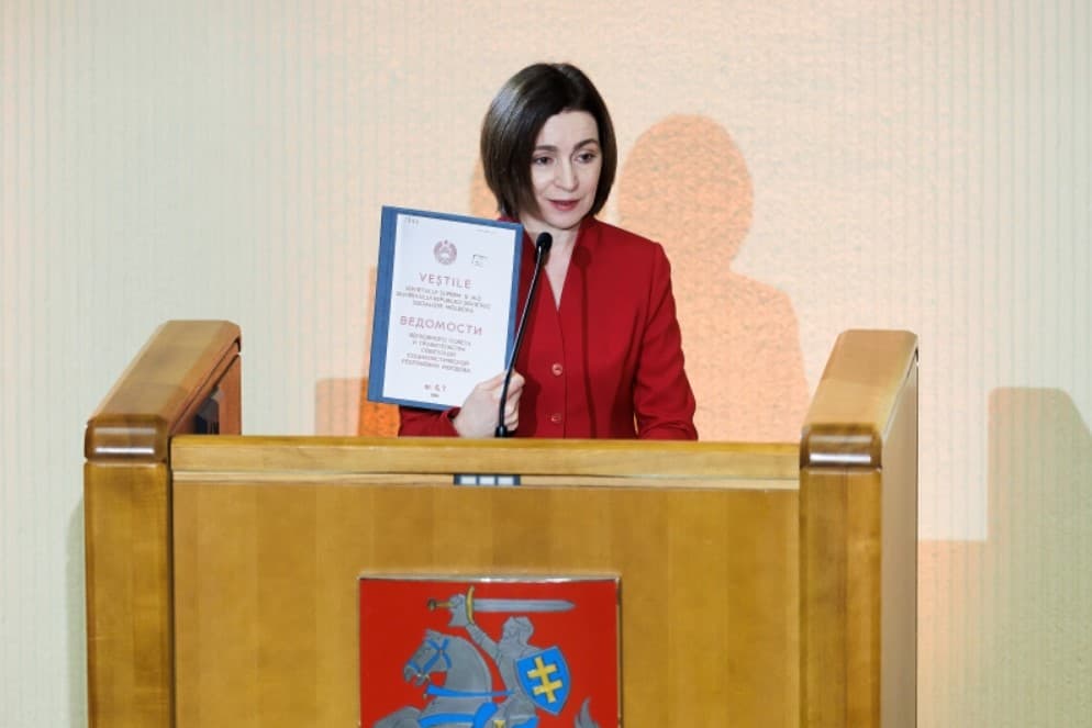 Maia Sandu, discurs în fața deputaților din Lituania: Republica Moldova nu poate rezista la nesfârșit în afara UE