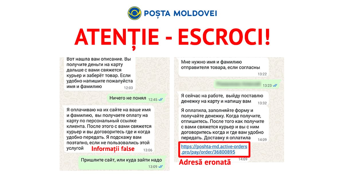 Atenție la apelurile false despre colete. O nouă schemă de fraudă online, semnalată de Poșta Moldovei