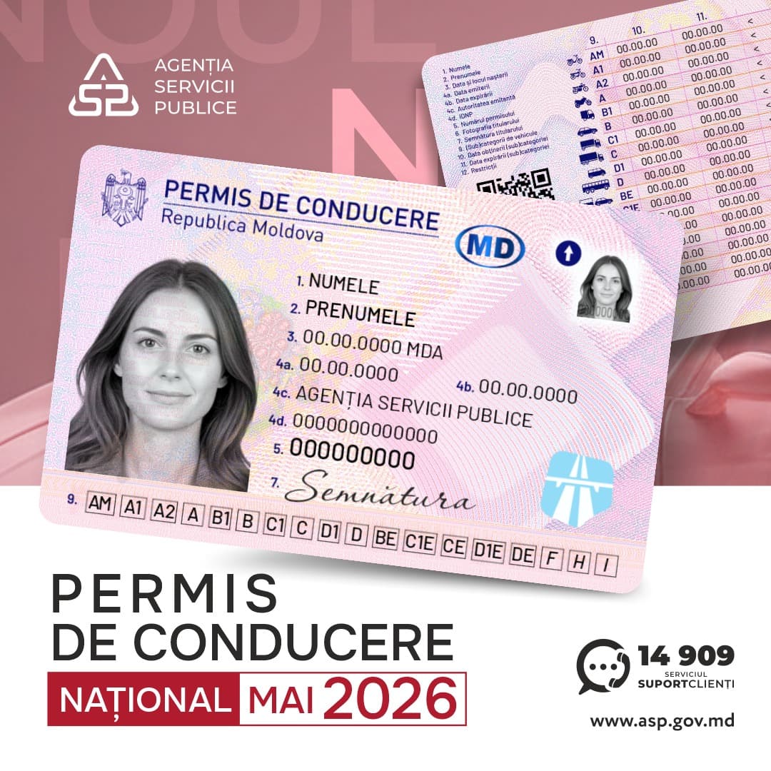 Șoferii din R. Moldova vor primi permise de conducere cu design nou și verificare electronică