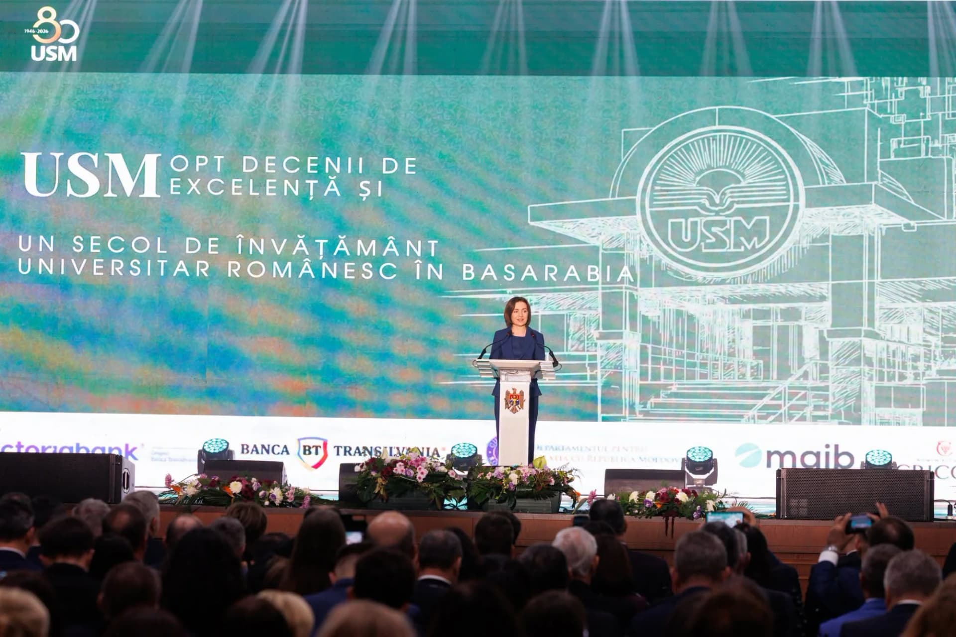 USM la 80 de ani. Maia Sandu: Tinerii trebuie să aibă acasă acces la educație de calitate
