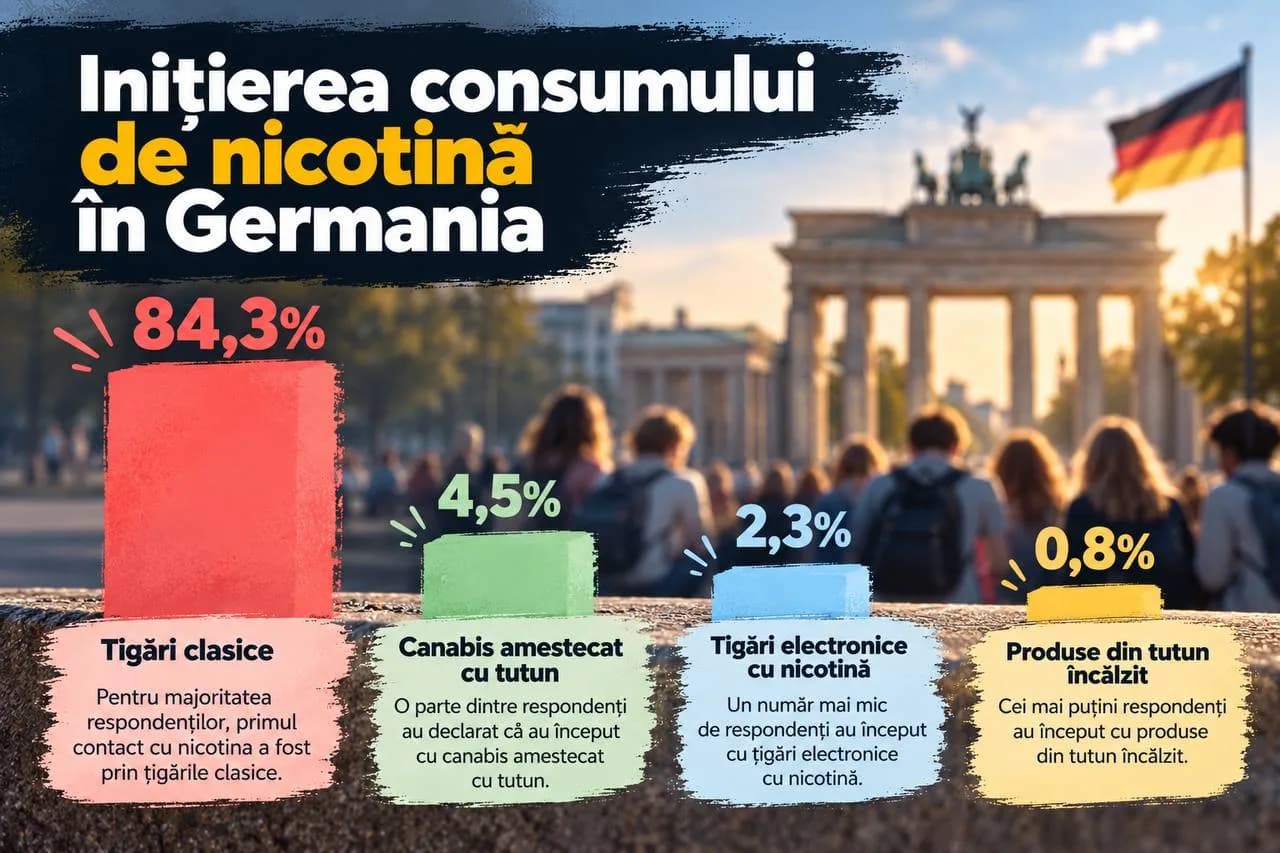 Studiu: 8 din 10 consumatori de nicotină din Germania au început consumul cu țigările clasice